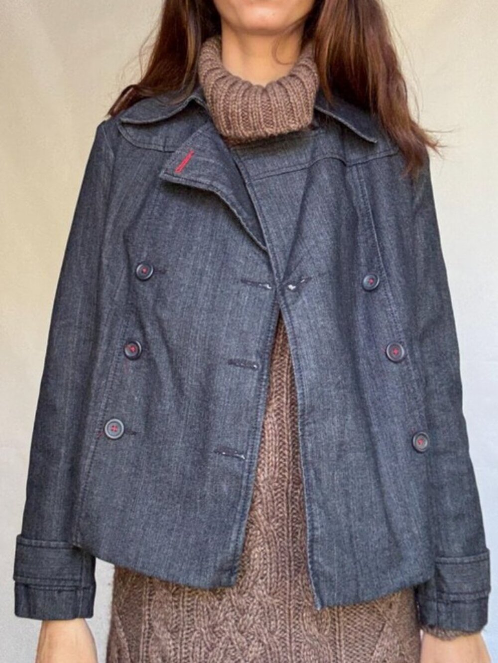 LOFT Denim Pea Coat